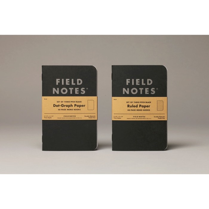 

(BISA COD) Notebook Field Notes Pitch Black Memo 3 Pack Dot Paper Stationeries