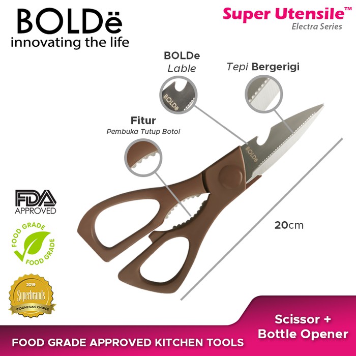 Gunting Dapur / Super Utensil Electra Series Scissor 3 in 1 BOLDe