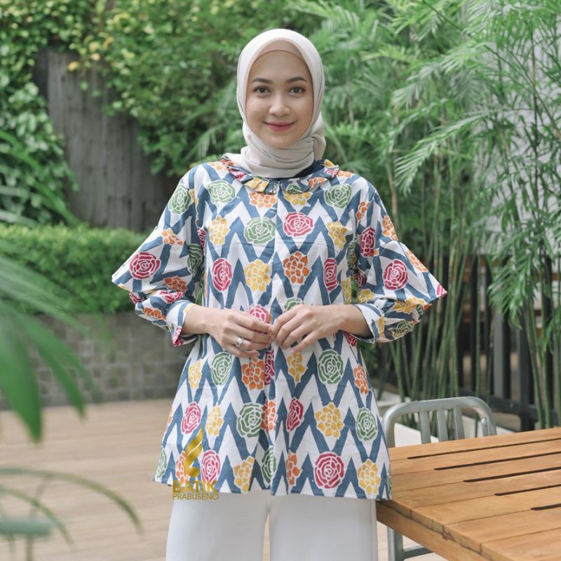 BATIK PRABUSENO BLOUSE MAWARTI ATASAN BATIK WANITA PRABUSENO / ATASAN WANITA / BLOUSE WANITA