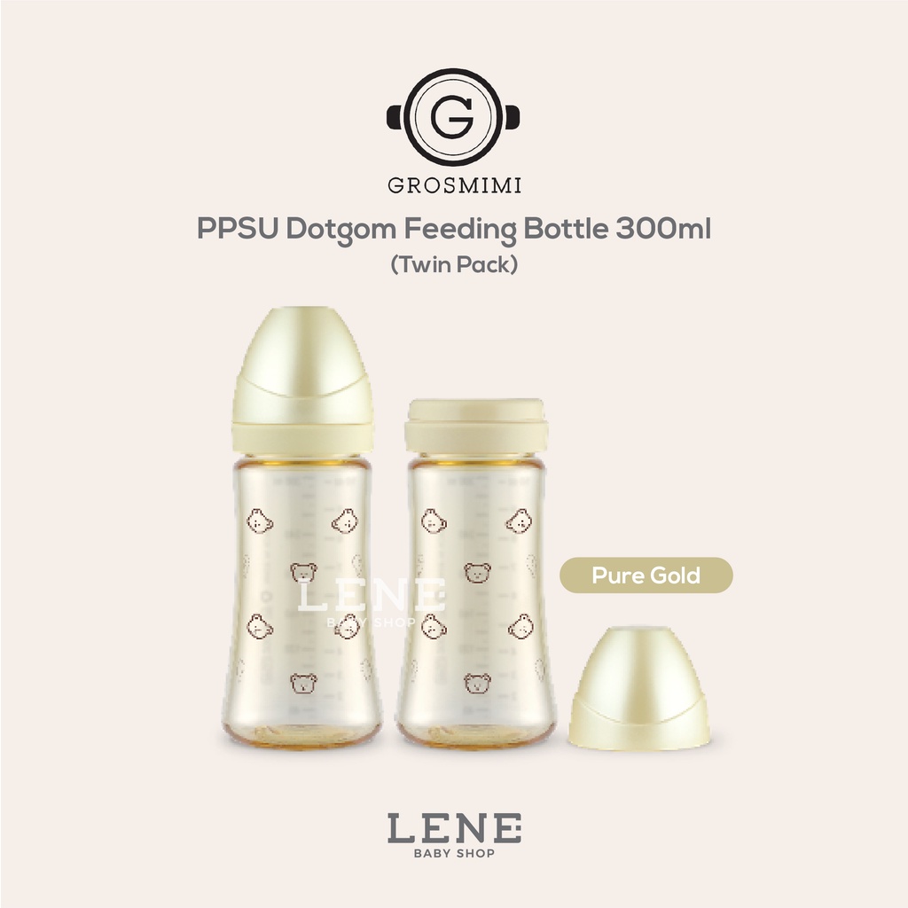 Grosmimi PPSU Dotgom Feeding Bottle 300ml Twin Pack