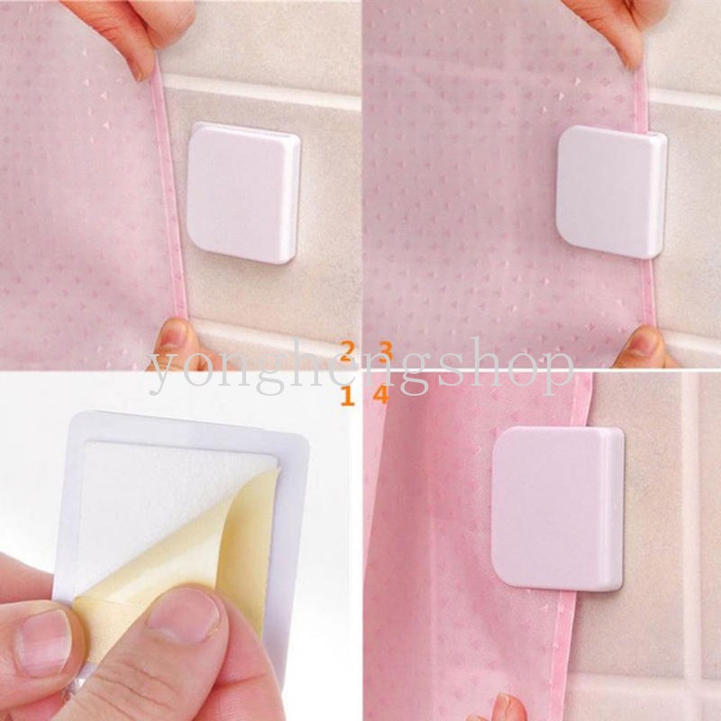 2pcs / set Klip Holder Tirai Shower Kamar Mandi Anti Cipratan