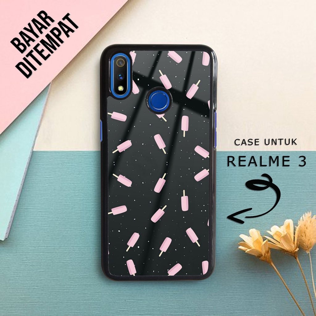 Casing Hardcase 2D Glossy ICE CREAM Custom Case 2D for Realme 3