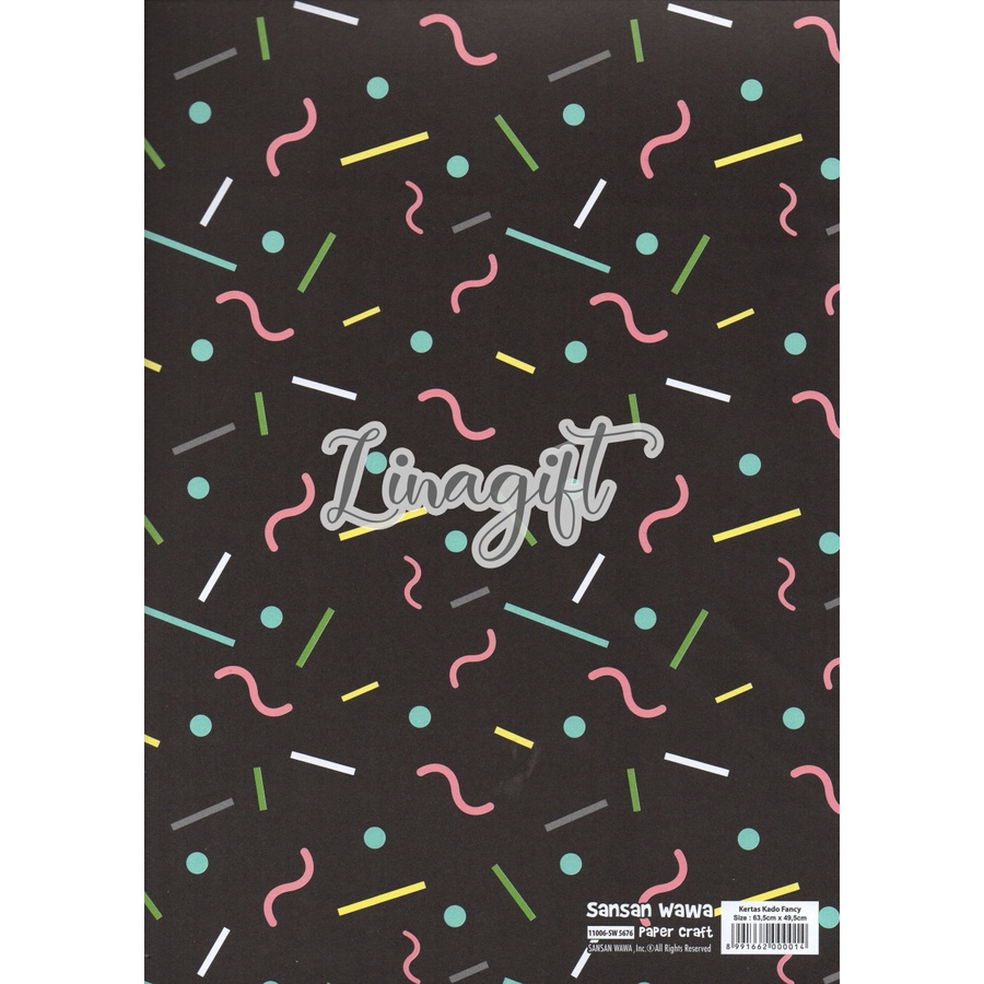 ( 5 Lembar ) DOT LINE SANWA - KERTAS KADO SMALL LINES - GIFT WRAP PAPER SANSAN WAWA STRIPES CLASSIC NETRAL VINTAGE POLKADOT DOT