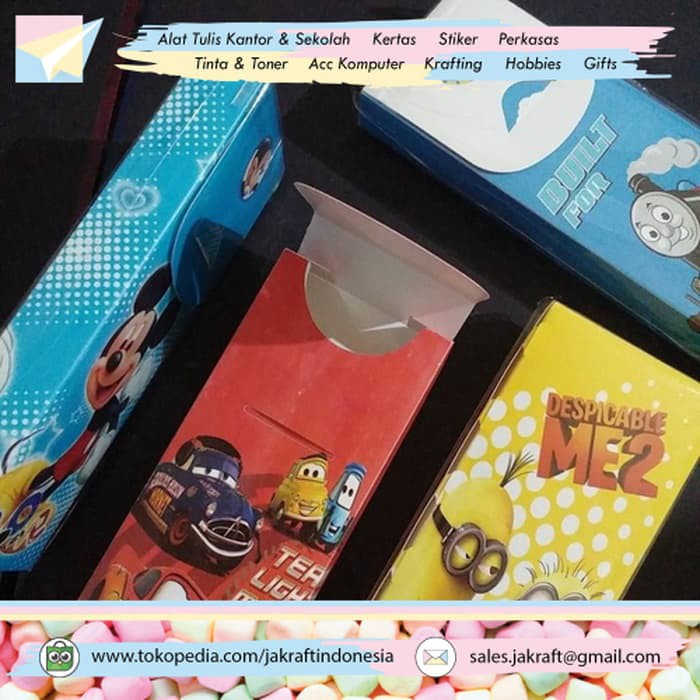 Grosir - Kotak Tempat Pensil Rakit Anak Karakter MIX (Cowo & Cewe) - Mix