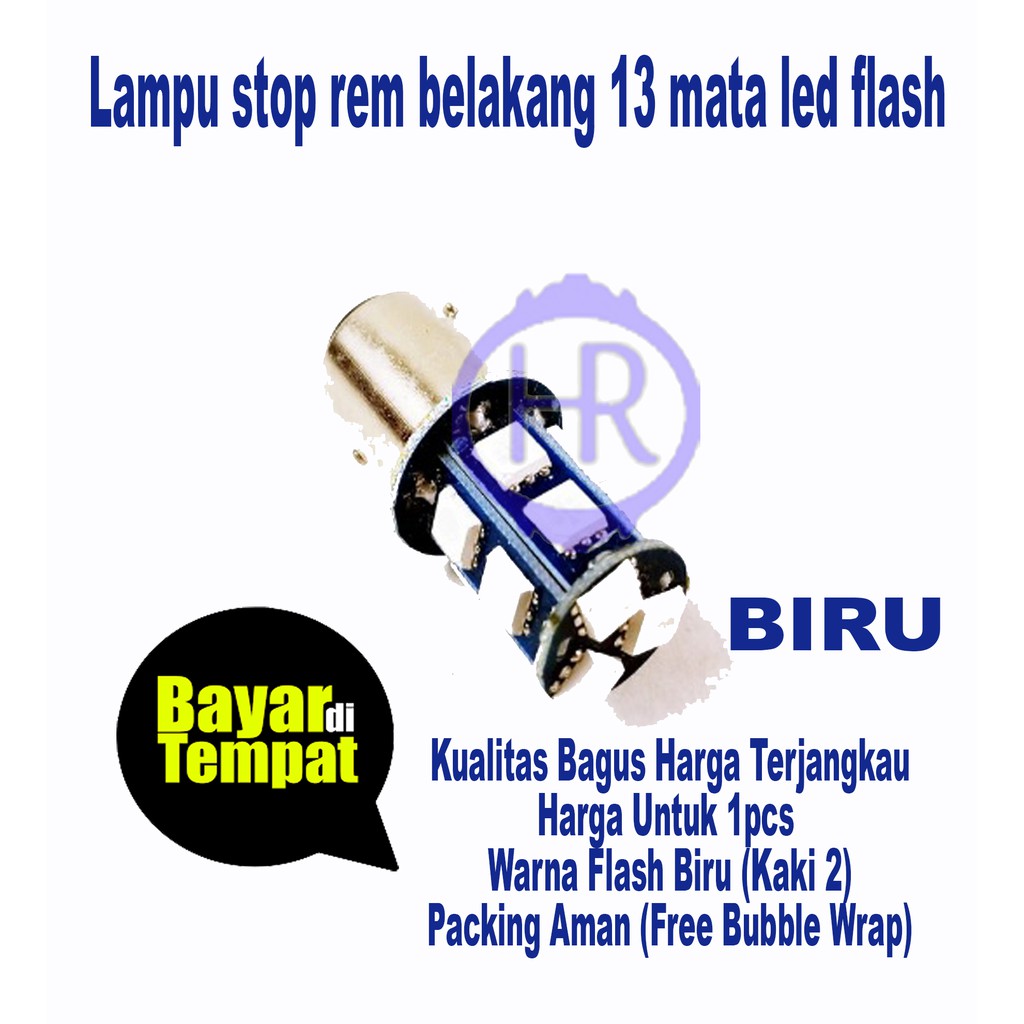 Lampu Stop Rem 13LED Flash Biru Merah Putih || Lampu Rem 13LED Kedip Warna Tersedia