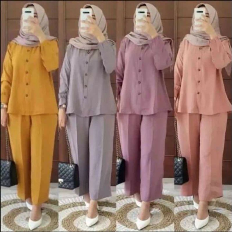 SETCEL CRINGKLE/SETELAN BAJU CELANA/2IN1/BAJU SANTAI/BIG SIZE/JUMBO/SETCEL JUMBO