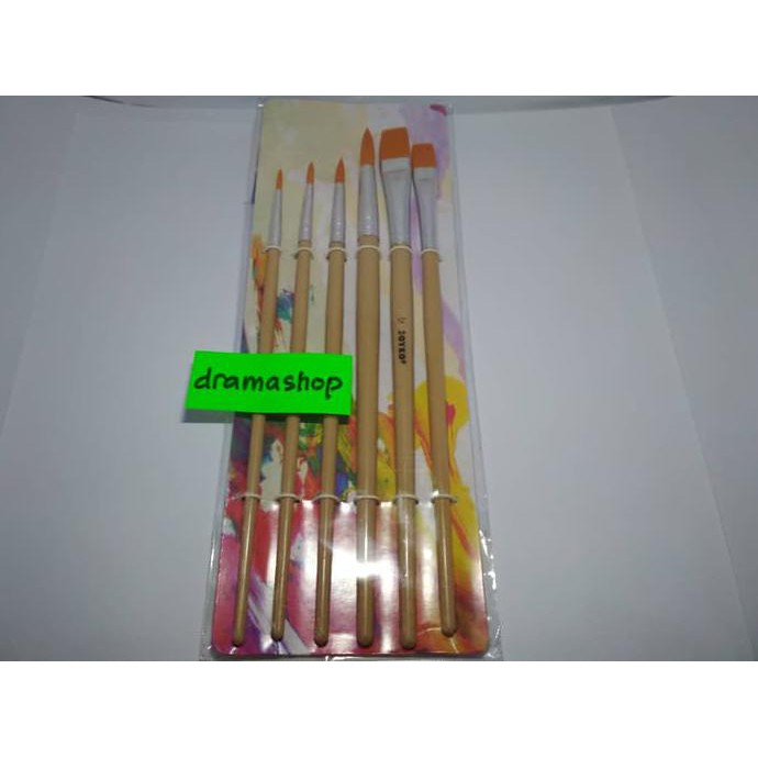 

HOT SALE Kuas Lukis Cat Air Minyak lancip Acrylic Brush Paint set 6 pcs
