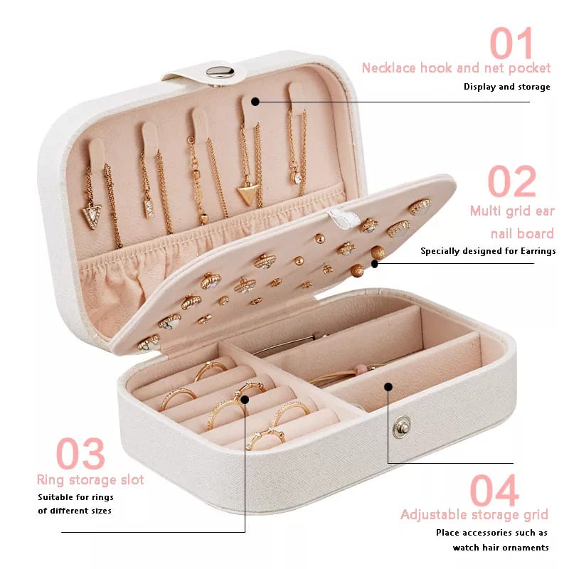Box Perhiasan Kotak Tempat Penyimpanan Gelang Anting Kalung Cincin Jam Aksesoris Wanita Organizer