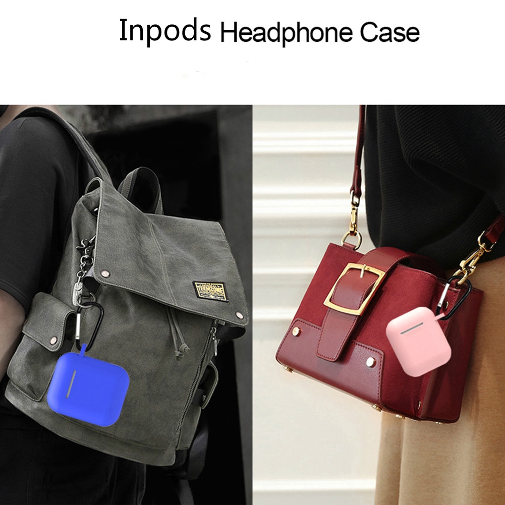 Case Earphone Bahan Silikon Dengan Carabiner Untuk I12/I9S/I11 Tws-1