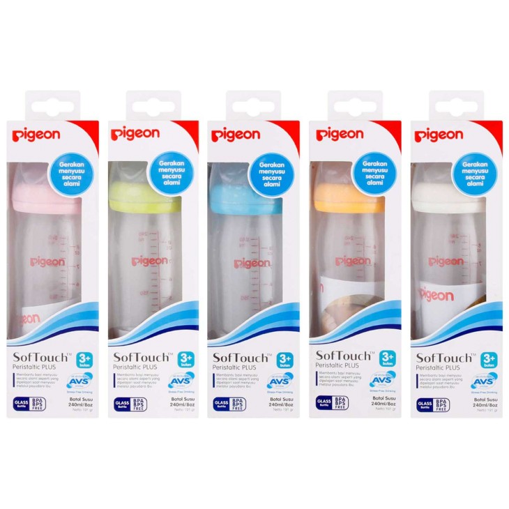 Pigeon Botol PP Wide Neck 240 With Peristaltic Plus - Botol Susu