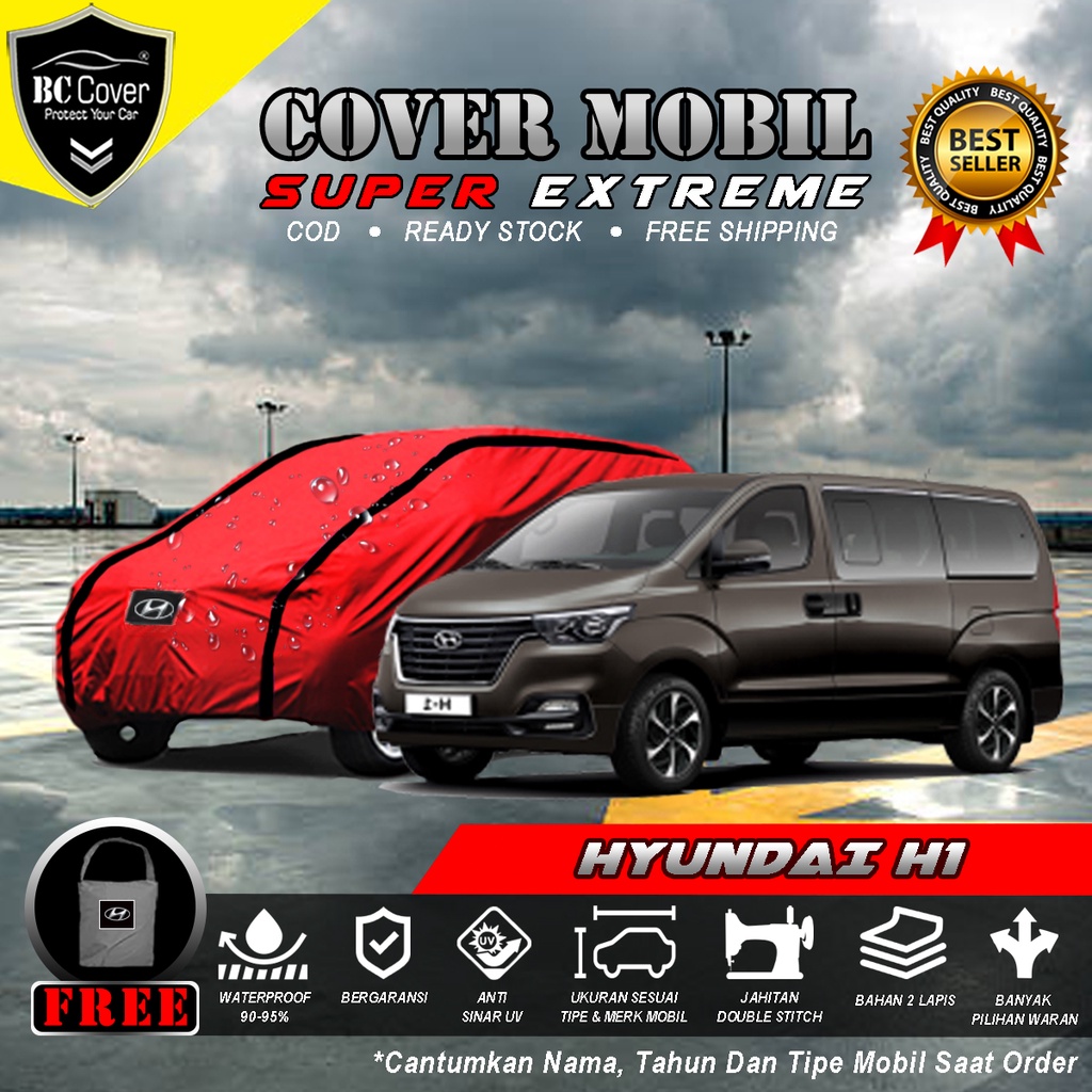 Body Cover Mobil HYUNDAI H1 Waterproof / Sarung Mobil HYUNDAI H-1 Anti Air / Selimut Tutup Mobil H1 Penutup Mantol Kerudung Mantel Mobil HYUNDAI H1 Waterproof Outdoor Anti Air