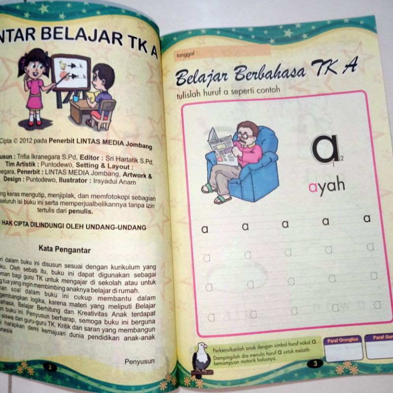 BUKU PINTAR BELAJAR TK A full colour