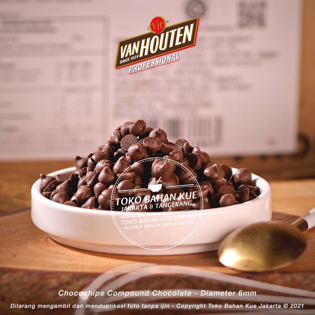 

Van Houten - Choco Chips 100gr Semi Sweet COMPOUND Baking Chocochips