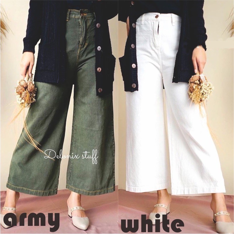 PREMIUM JEANS KULOT / HIGH WAIST HIGHWAIST PANTS KULOT TERMURAH HITS/ HIGHWAIST KULOT JEANS LOOSE PUSATGROSIR_SOLO