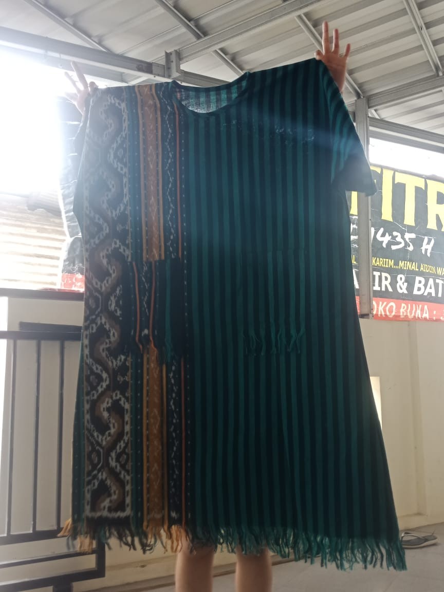 Set Couple Tenun - Baju Tenun Ethnic Couple Set Sarimbit Tenun
