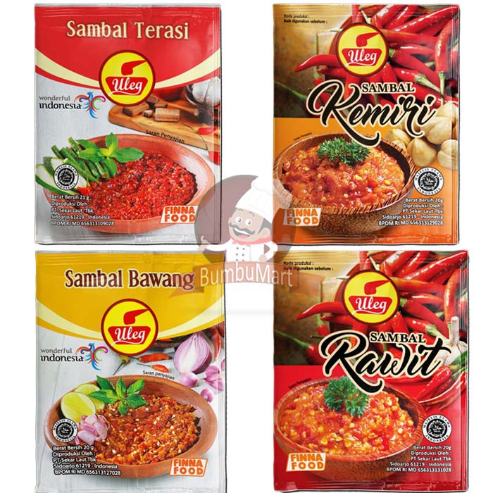 

Uleg Sambal Terasi Kemiri Bawang Rawit Finna Isi 10 Sachet