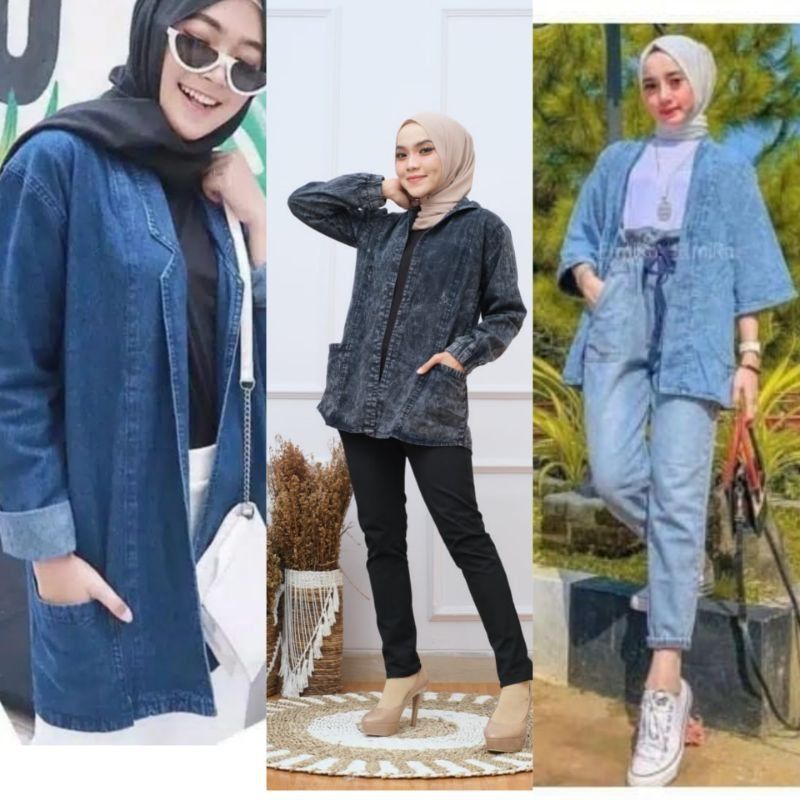 OUTER JEANS WANITA BEST SELLER // CARDIGAN JEANS WANITA // BLAZER WANITA HODIE JEANS