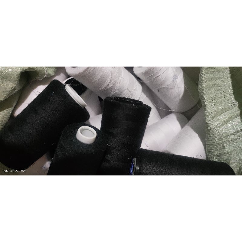 benang jahit kiloan grade A, khusus hitam dan putih