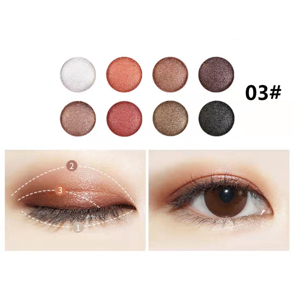 (COD) D3551 ready Geometric 8 color dazzle bright 8 color eye shadow import murah tasimpor2008