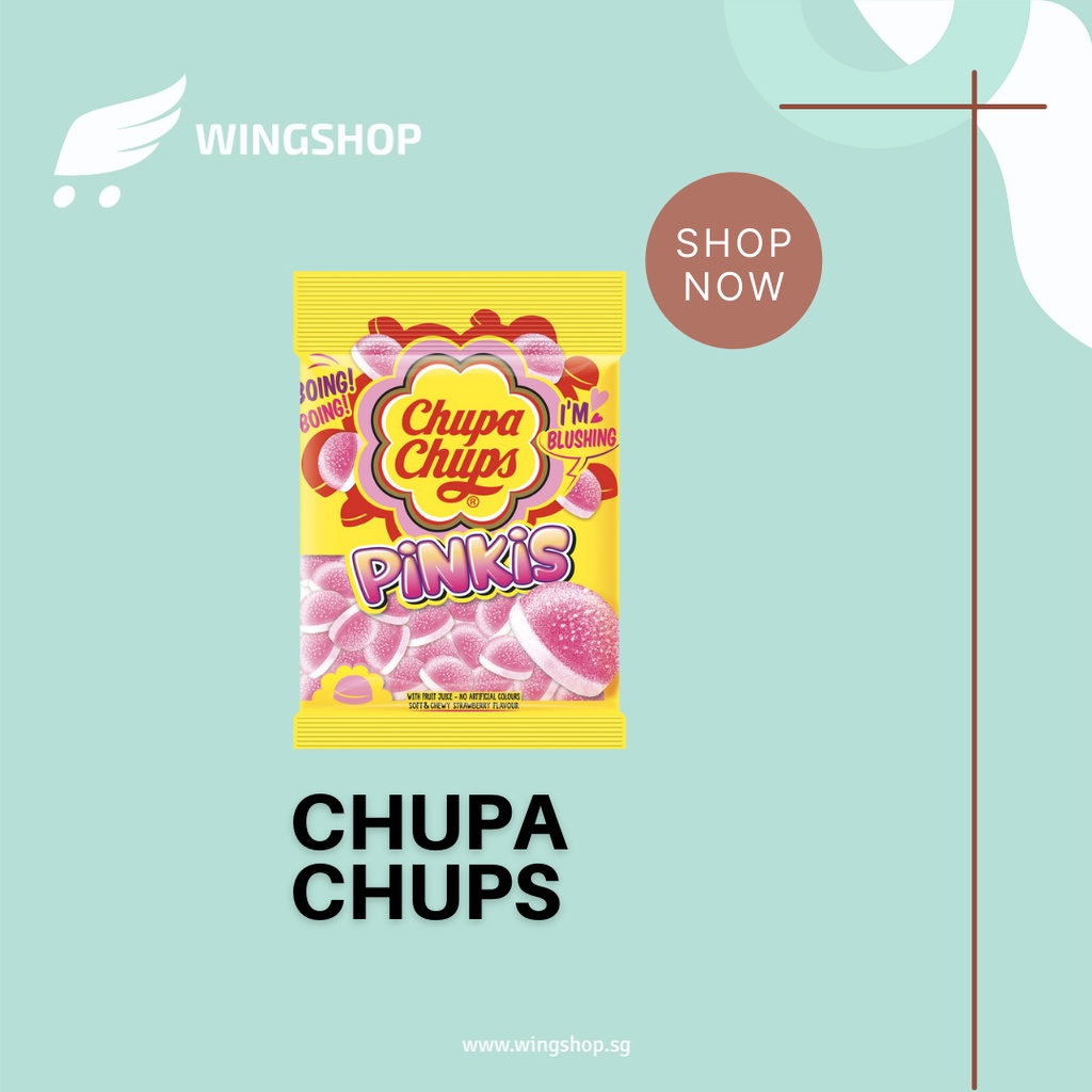 

Chupa Chups Pinkis - Permen Chupa Chups Pinkis Rasa Strawberry 160g