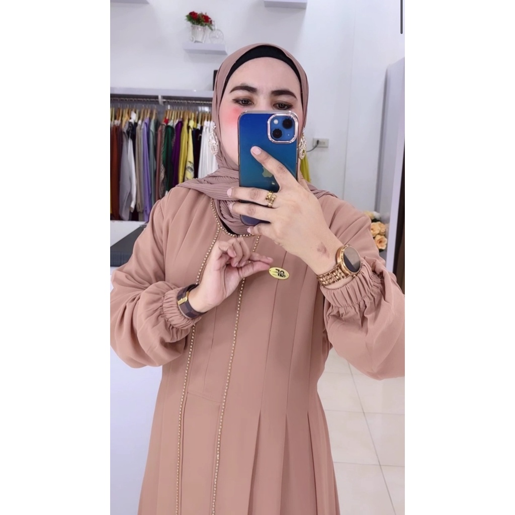 Gamis QF Ceruty Premium Payet Lurus Suarovski