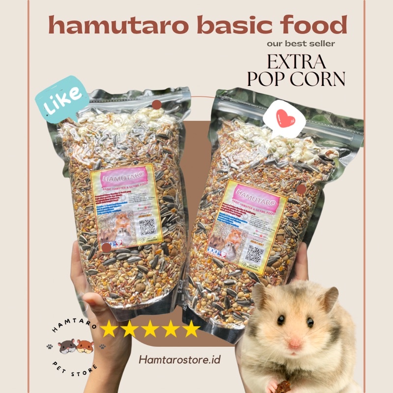 Makanan Hamster Hamutaro Basic 1kg Lengkap 16 unsur Biji Bijian