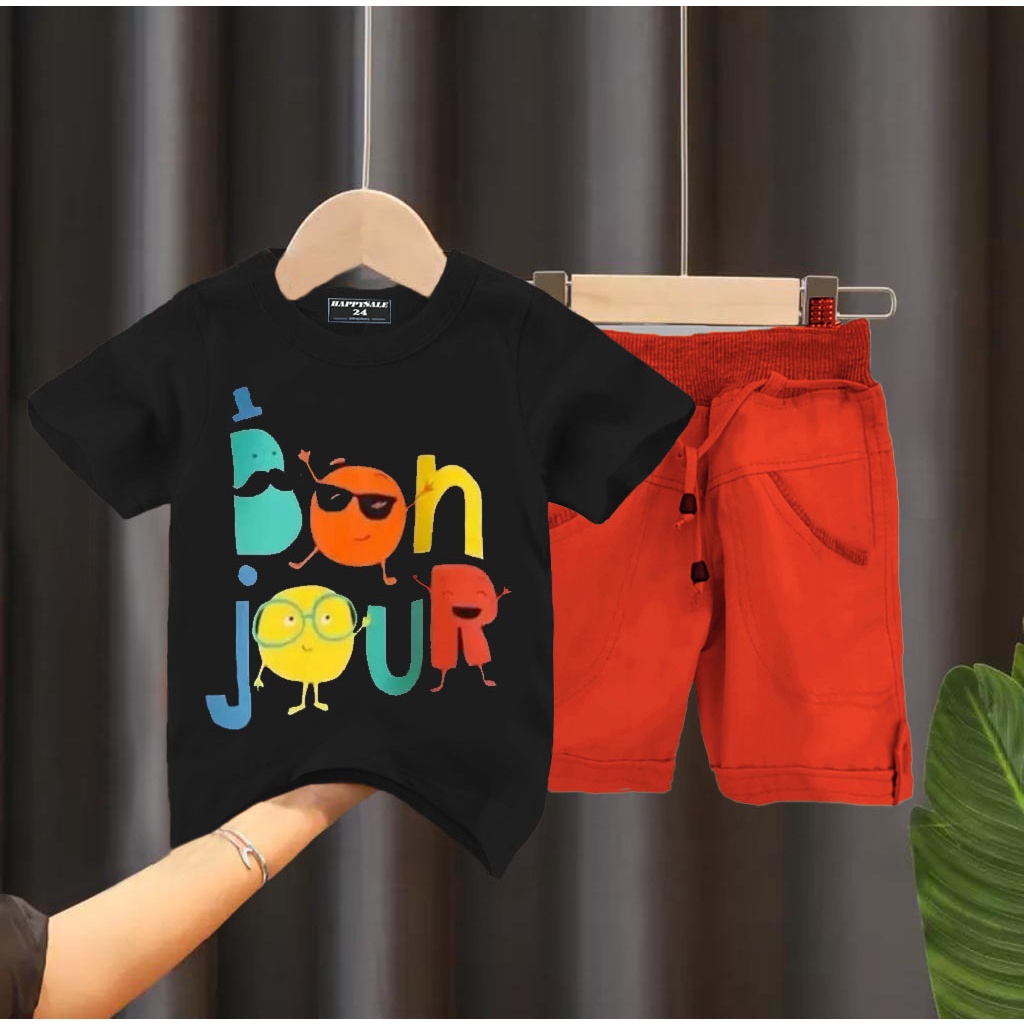PROMO SETELAN BAJU ANAK MOTIF CROSS KID BOUNJOUR 1-5 TAHUN SETEL;AN BAJU ANAK LAKI LAKI DAN PEREMPUAN TERLARIS