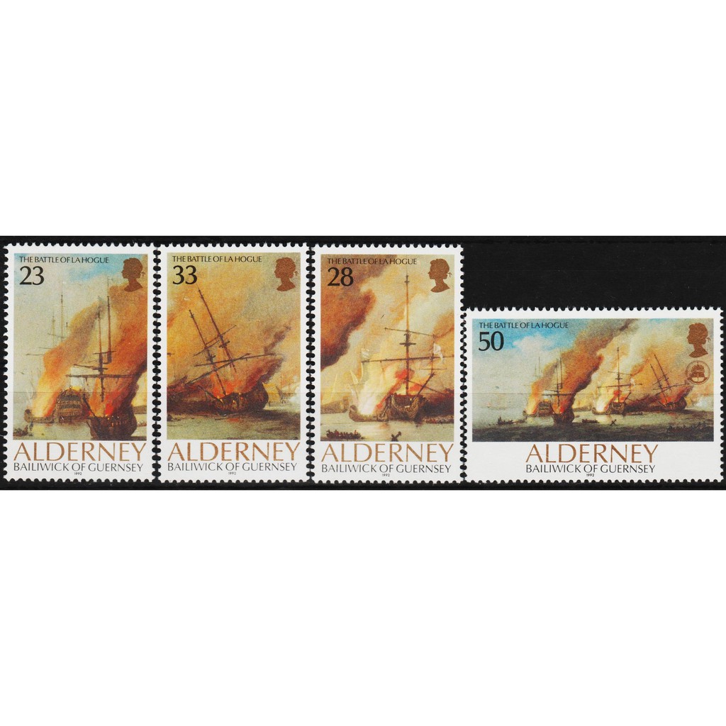 

Perangko Filateli A4-148 Alderney MNH 4v 18.09.1992 Ships - The 300th Anniversary Of The battle