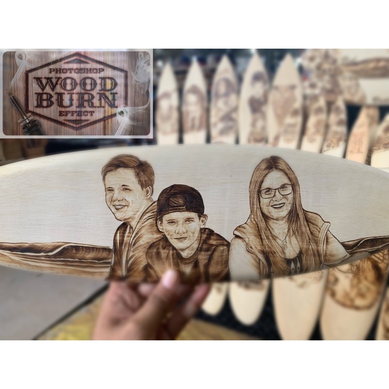 lukisan kayu/  teknik bakar (solder)