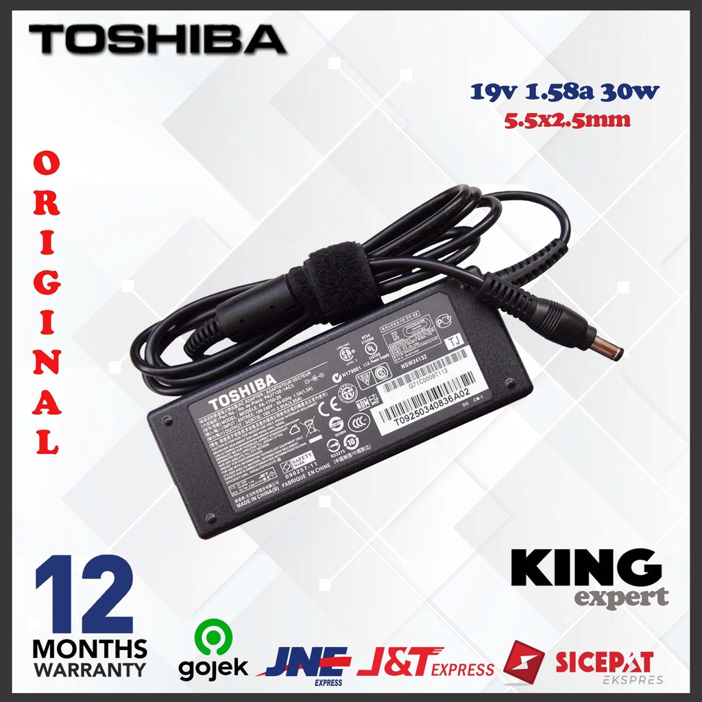 Adaptor Charger Laptop Notebook Toshiba NB200 NB205 NB300 NB305 NB520 NB250 Original