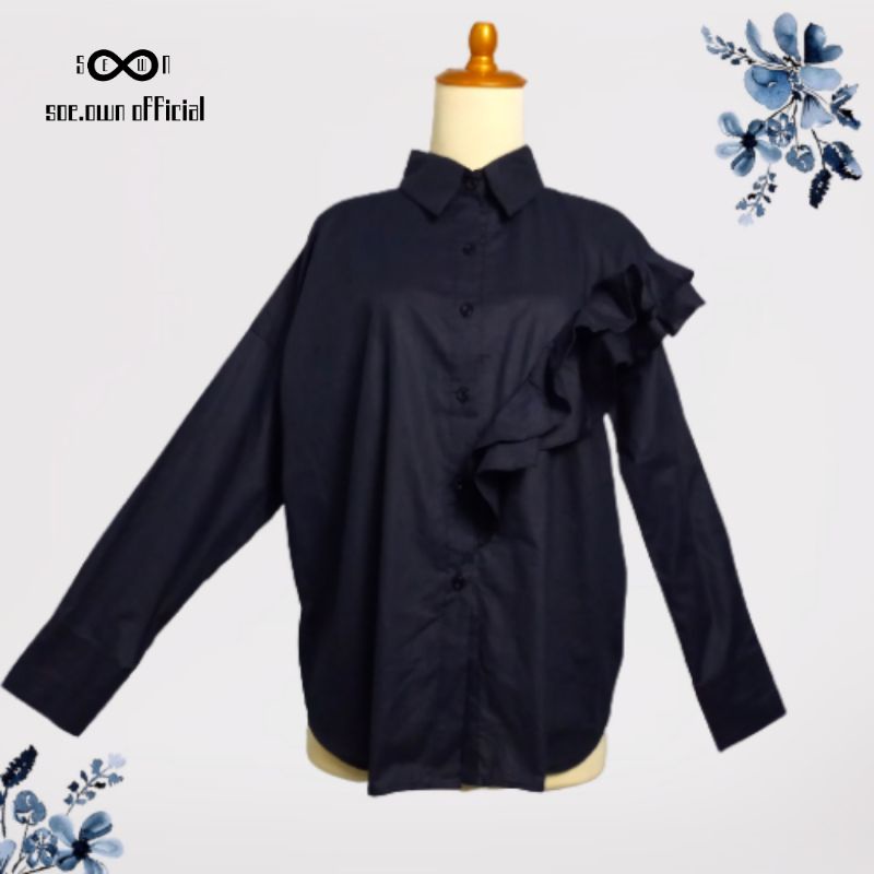 SOE.OWN - Nafiza Black Shirt - Pakaian - Pakain Wanita - Atasan - Atasan Wanita - Baju - Baju Cewe -