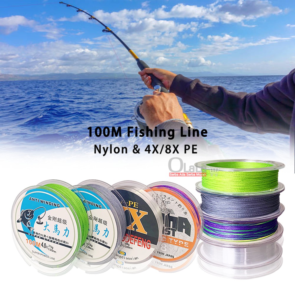 100M Fishing Line Super Strong Power PE/Nylon Line POW-3551/3552/3553/3554