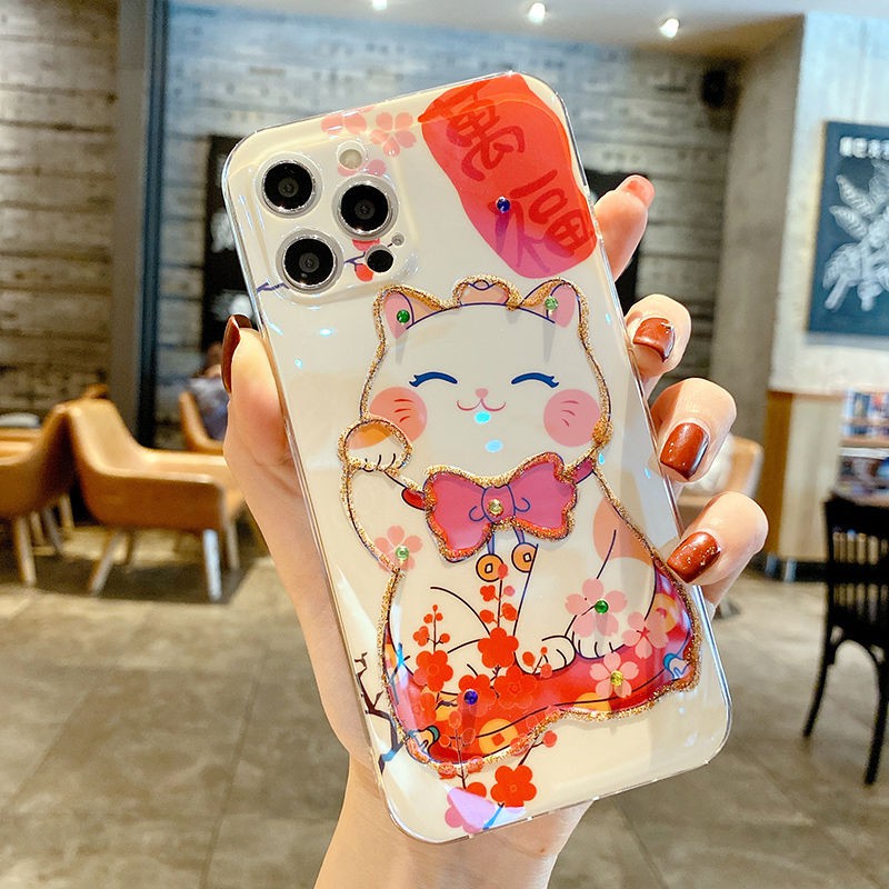 Case Motif Kucing Keberuntungan Untuk iPhone