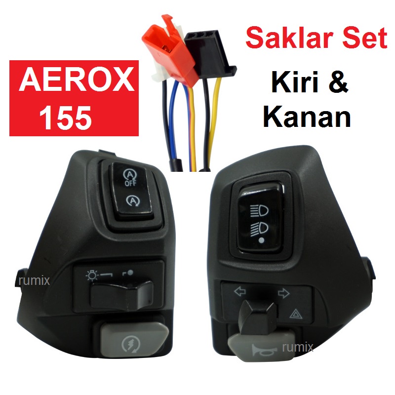 Saklar Set Kiri Dan Kanan Aerox 155 Plus Tombol Dim 3 Titik Plus Tombol Hazard 1 Pasang