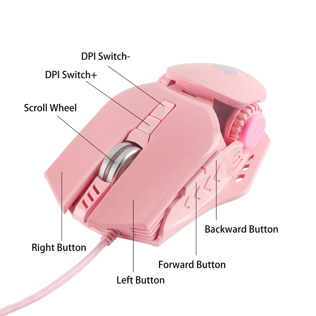 Mouse Kabel G5 Mouse Gaming Bersaing USB Wired 4kelas 1200-2400-3200-6400 DPI Tombol Luminous Breathing Light Game Mouse Peripherals Komputer