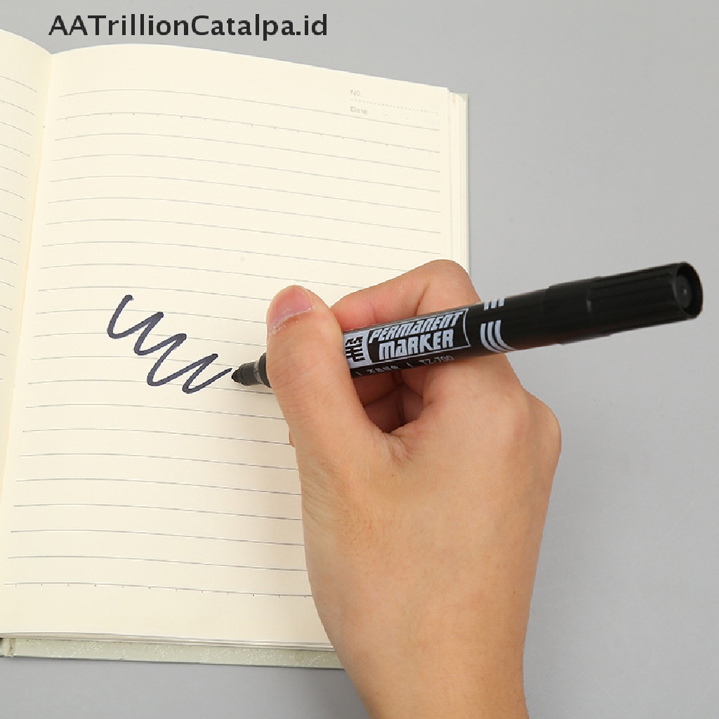 Aatrillioncatalpa 10pcs Spidol Permanen Anti Air Tinta Hitambirumerah