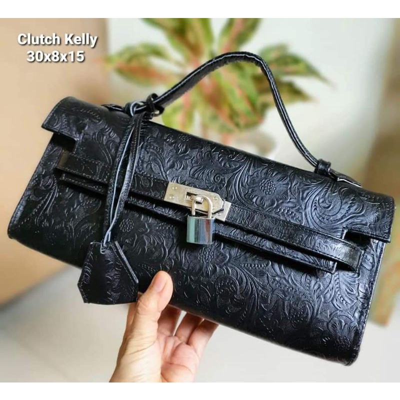 Clutch pesta wanita kulit sapi asli