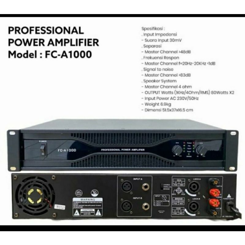 Power amplifier First class Fc a1000 fc a1000