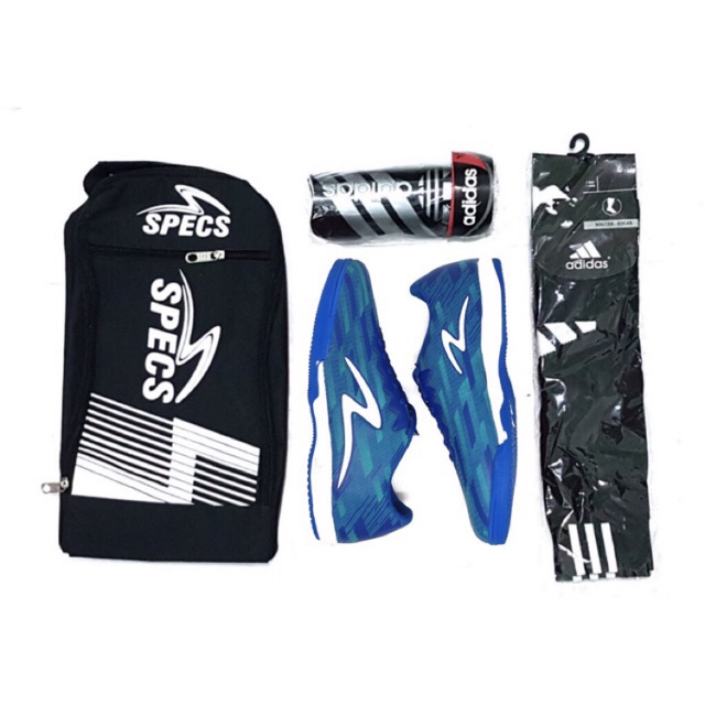 Paket komplit sepatu futsal  merah hitam specs lightspeed terbaru ke 2 sepatu futsal murah