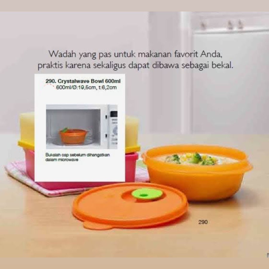 Lunch Box Microwave Tupperware Crystalwave Bowl 600ml