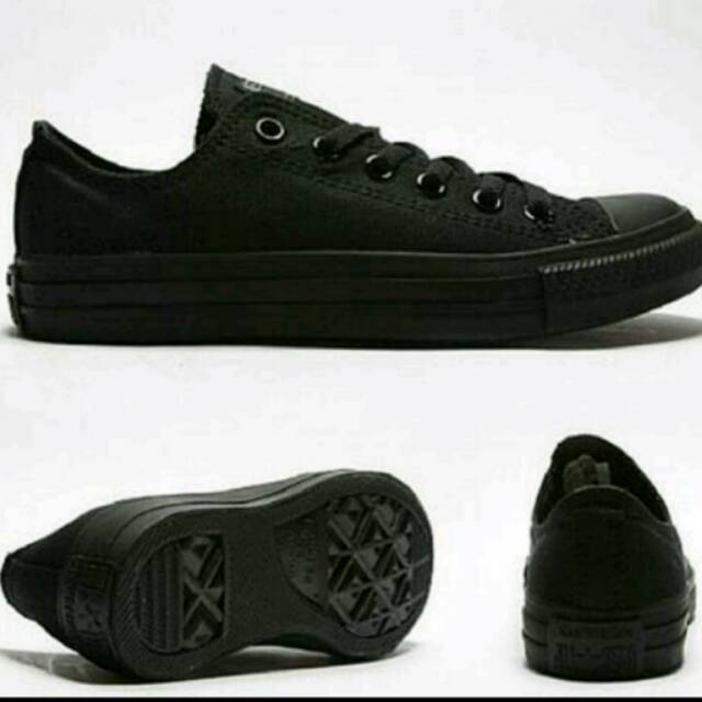 CONVERSE LOW FULL BLACK/CONVERSE HITAM