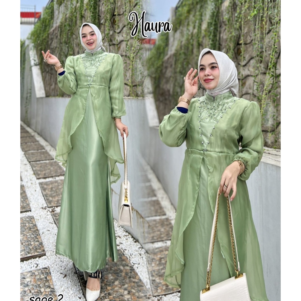 GAMIS KONDANGAN PESTA SIMPLE ORGANZA HAURA