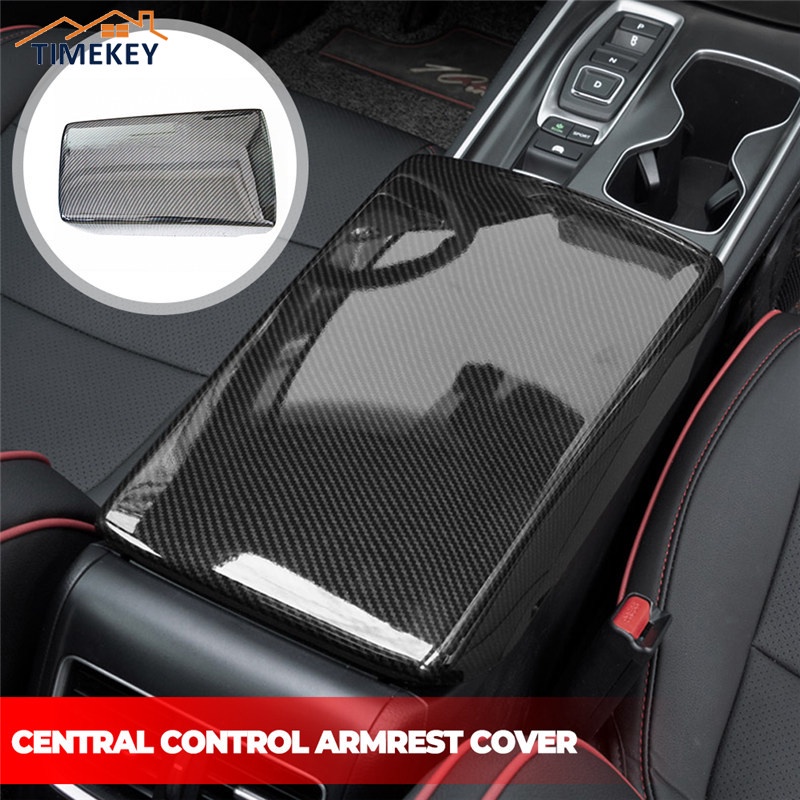 TK Carbon Fiber Central Control Armrest Cover Interior Decoration Hand Cushion For Honda Accord 10th 2018 - 2020