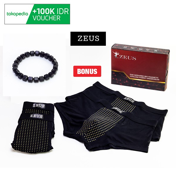 [MURAH] [COD] Zeus Men's Underwear 4 Pcs - Celana Dalam Terapi Kesehatan Pria - M