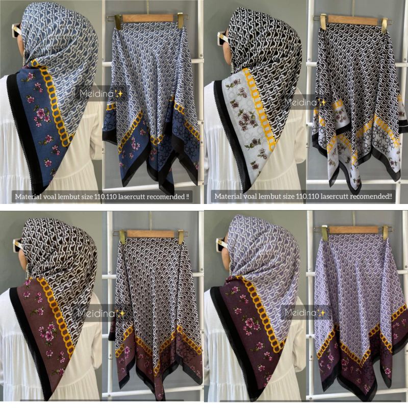 HIJAB VOAL/VOAL DEEKA/DEEKA MOTIF/VOAL MURAH/HIJAB SEGIEMPAT