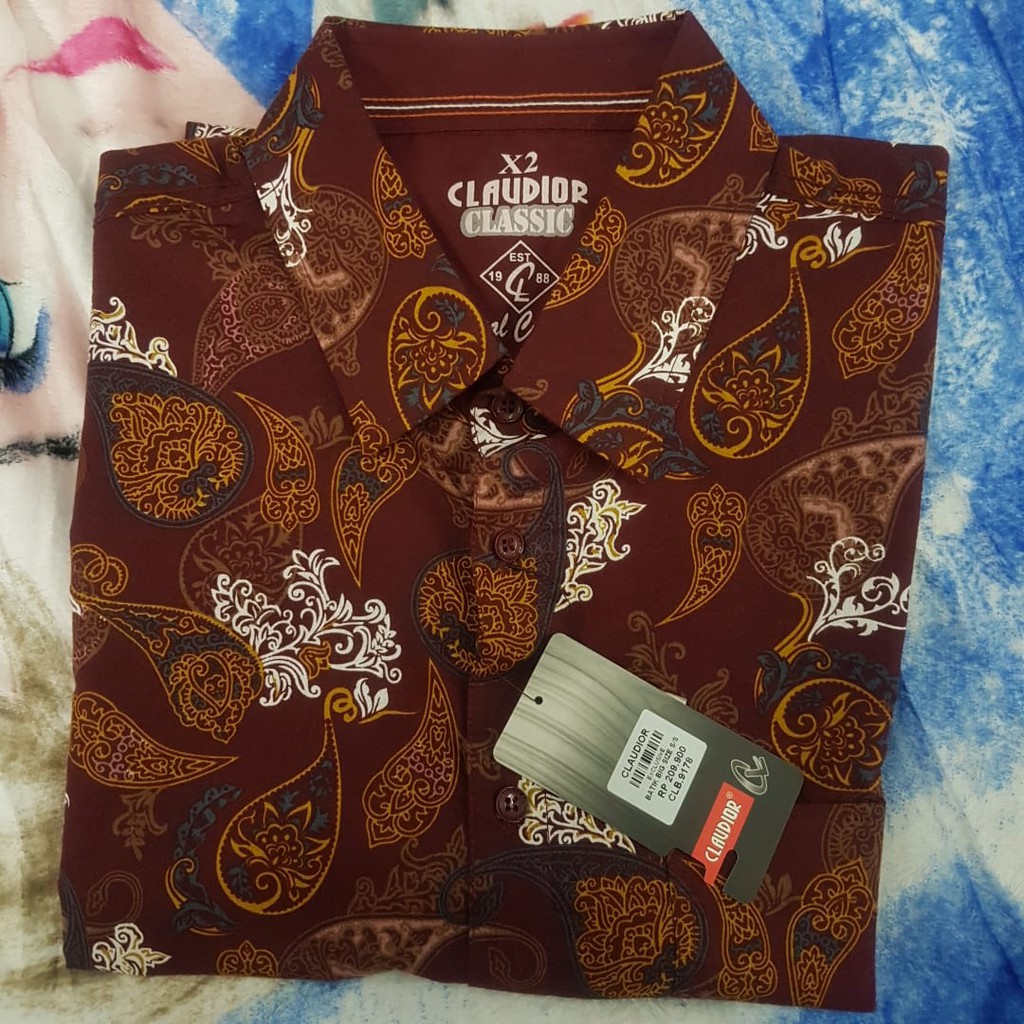 Kemeja batik CLAUDIOR lengan pendek pria