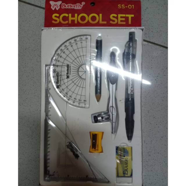 

School Set penggaris jangka butterlfy ss-01