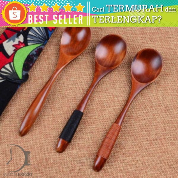 Novelty Sendok Makan Centong Sayur Bahan Kayu Wooden Spoon - RR-20 - Brown