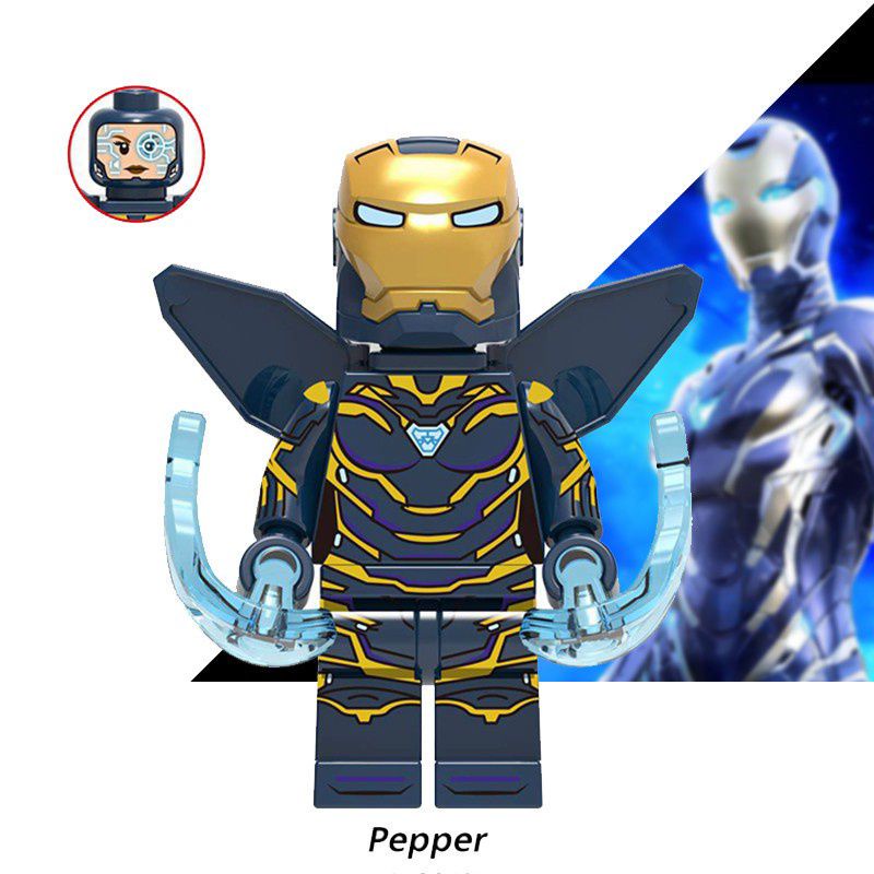 Lego Pepper Potts Minifigure Super Hero Marvel Avenger Mainan Elmo