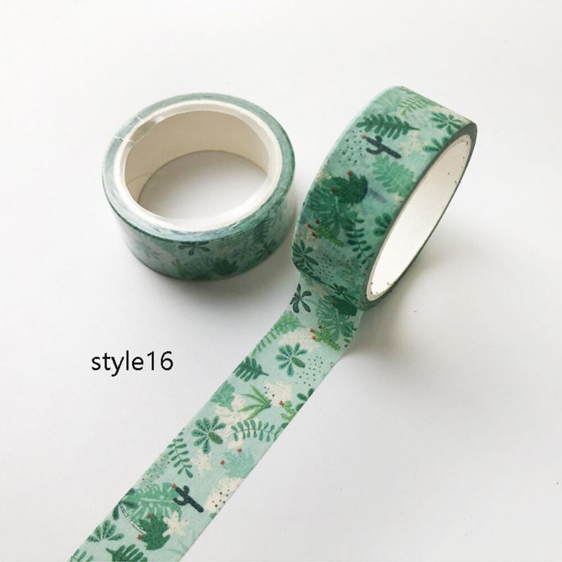 

Solasi/Washi Tape Tanaman Hijau untuk scrapbook 1,5cm x 5m